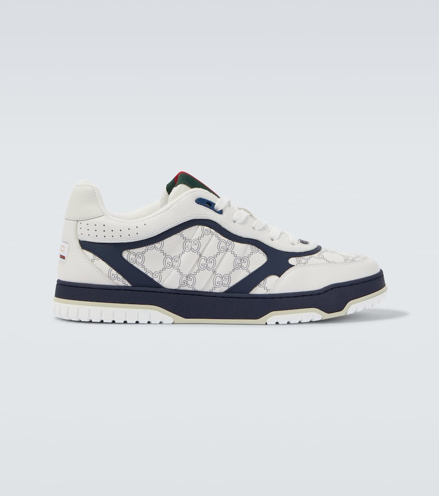 Gucci Re-web Leather Sneakers In White