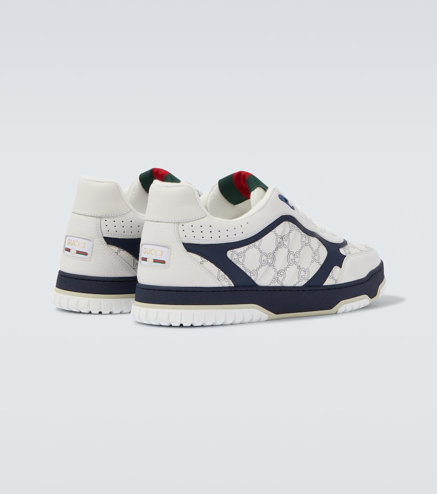 Gucci Re-web Leather Sneakers In White
