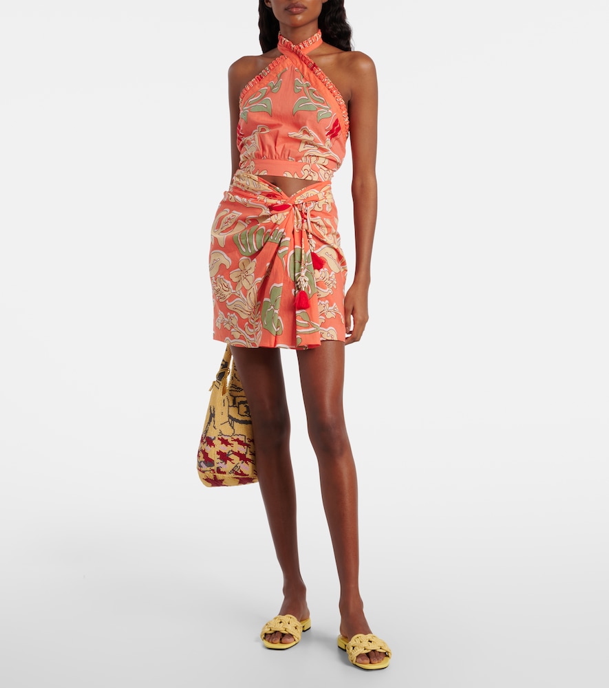  Poupette St Barth Poupette St Barth Suma Printed Cotton Crop Top 