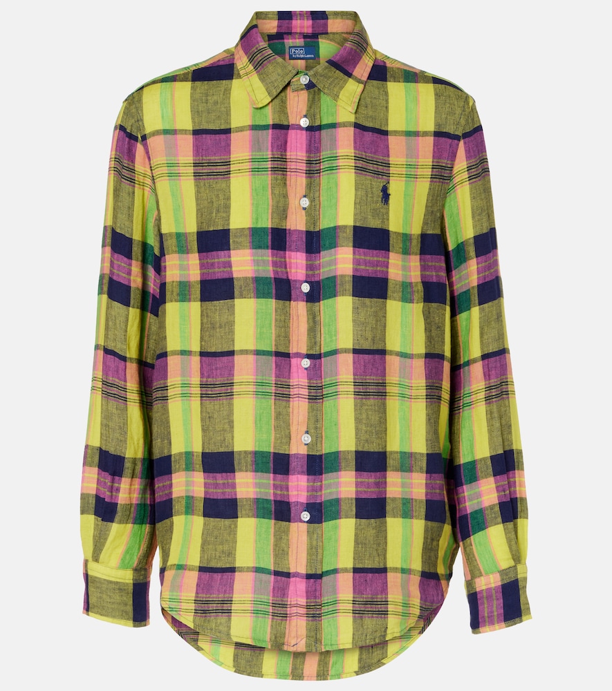 Polo Ralph Lauren Women's Multicoloured Checked Linen Shirt UK Size 8 - Mytheresa