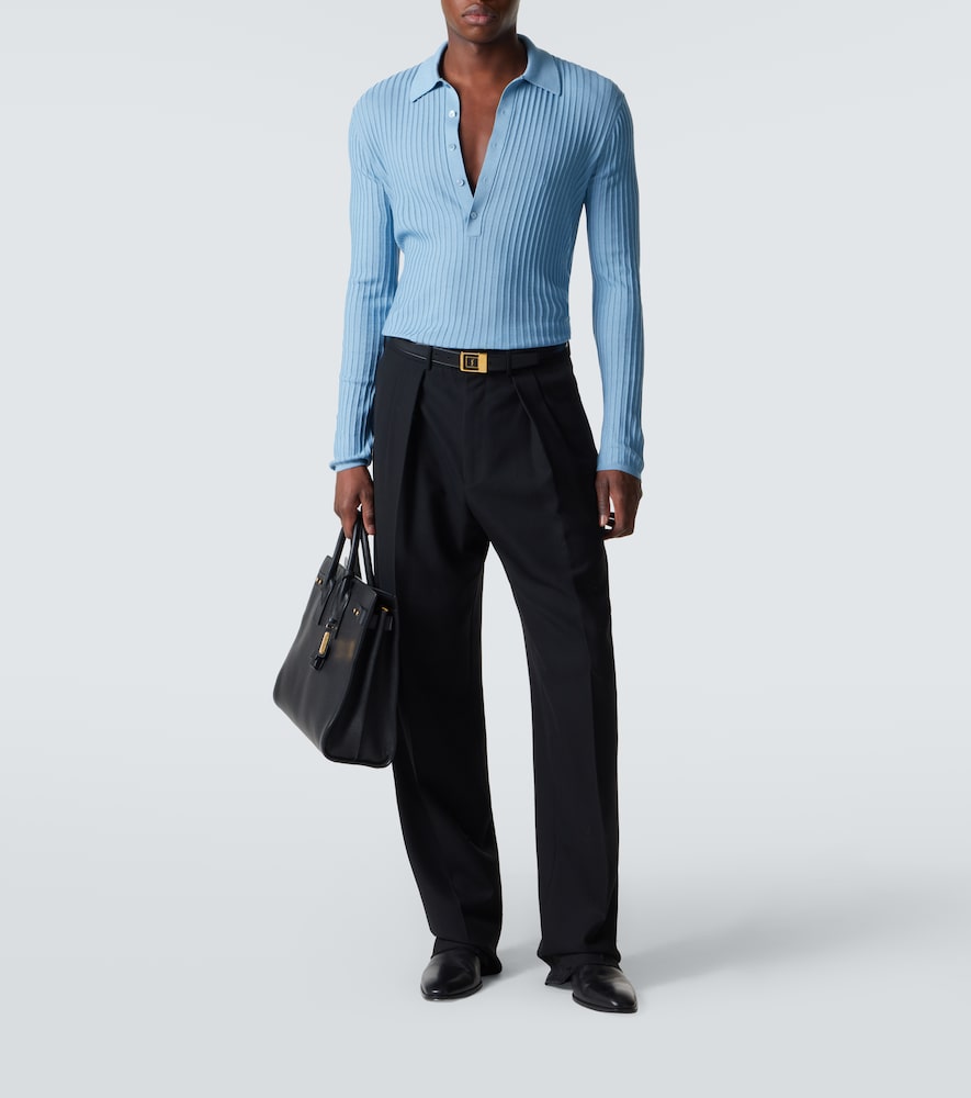  Saint Laurent Saint Laurent Polohemd Aus Wolle, Kaschmir Und Seide 