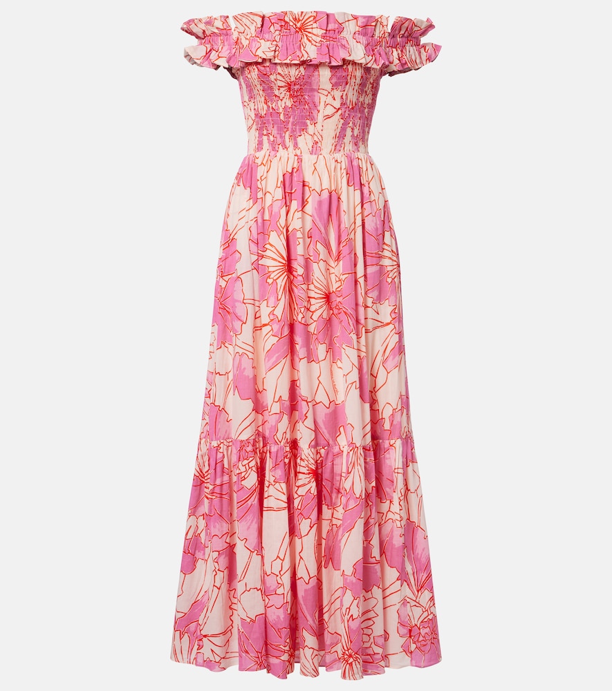 Poupette St Barth Suzanne off-shoulder cotton maxi dress