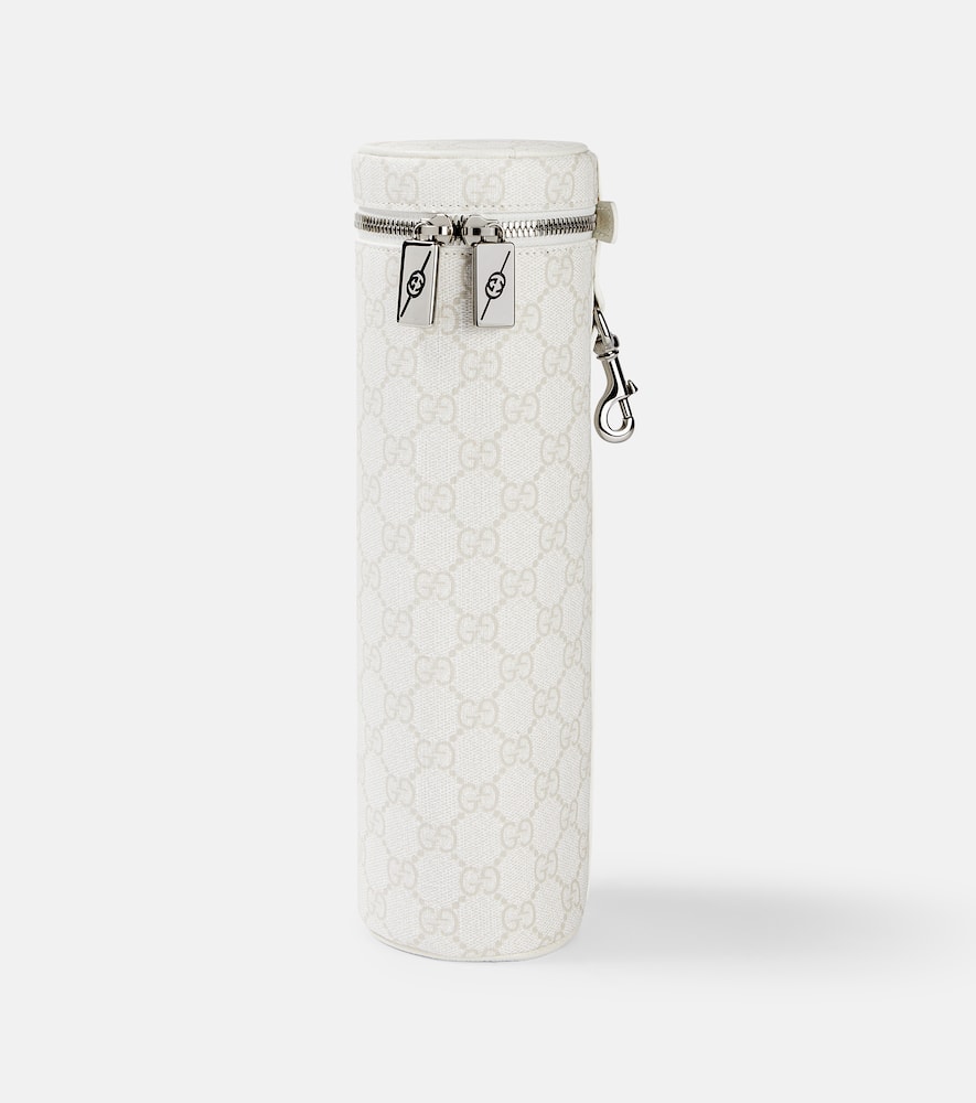 Gucci Gg Canvas Leather-trimmed Tennis Ball Bag In White