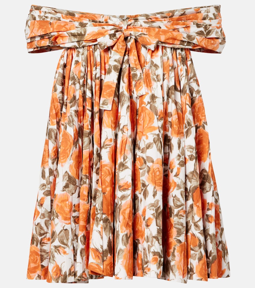 Chloe Chloé Floral pleated cotton poplin minidress
