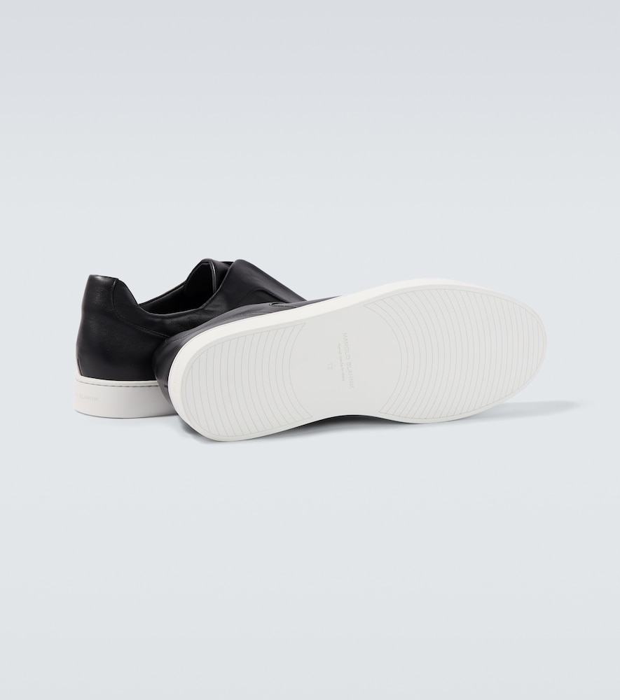  Manolo Blahnik Manolo Blahnik Agilio Leather Sneakers 