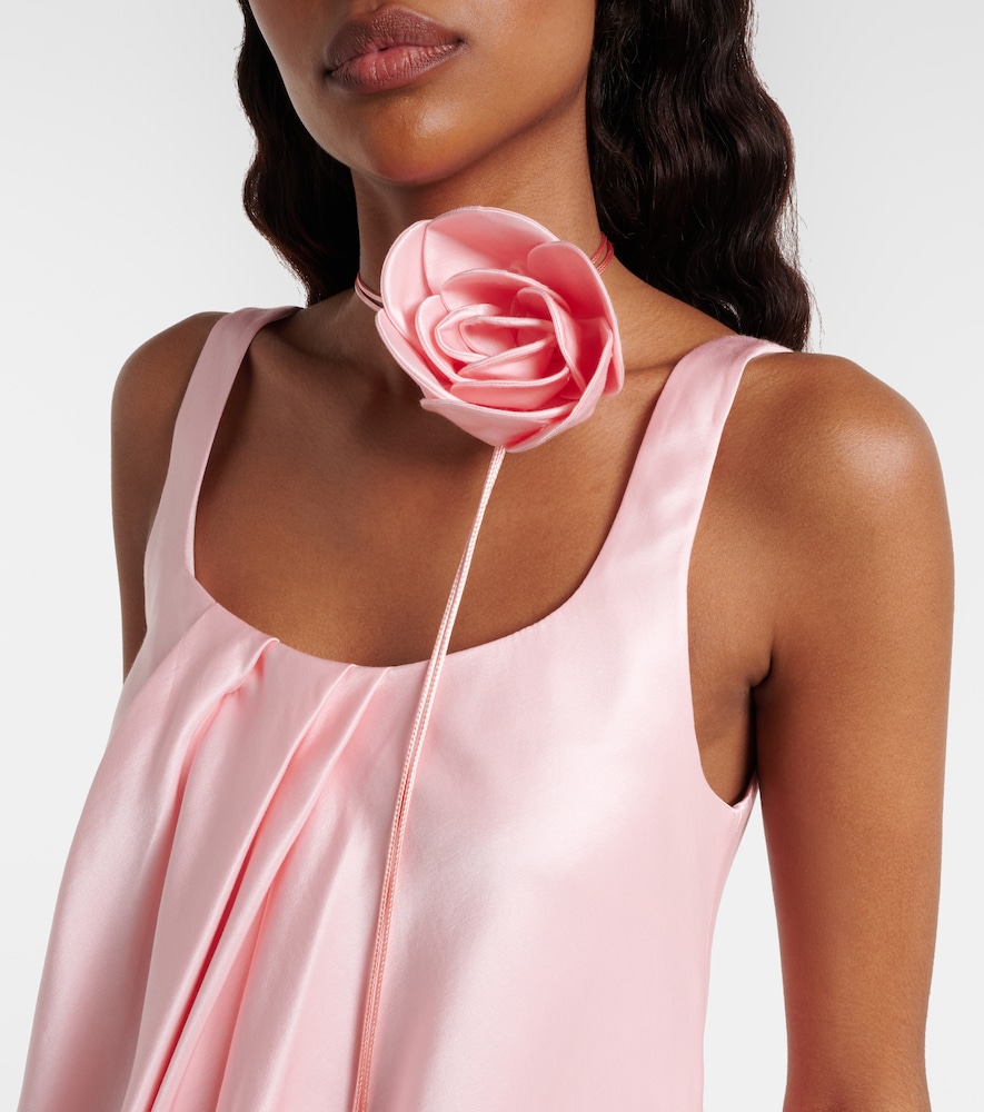  Leo Lin Leo Lin Suki Cotton And Silk Satin Minidress 