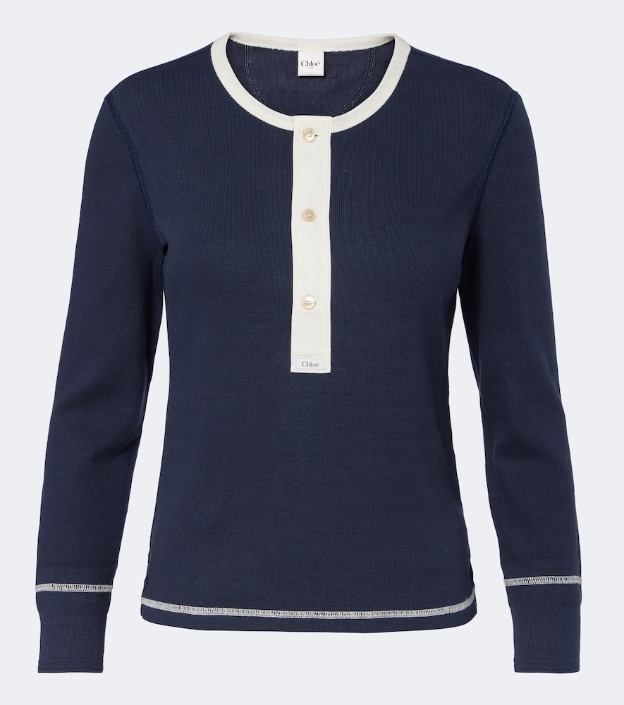 Chloé Henley-Top aus Baumwoll-Jersey