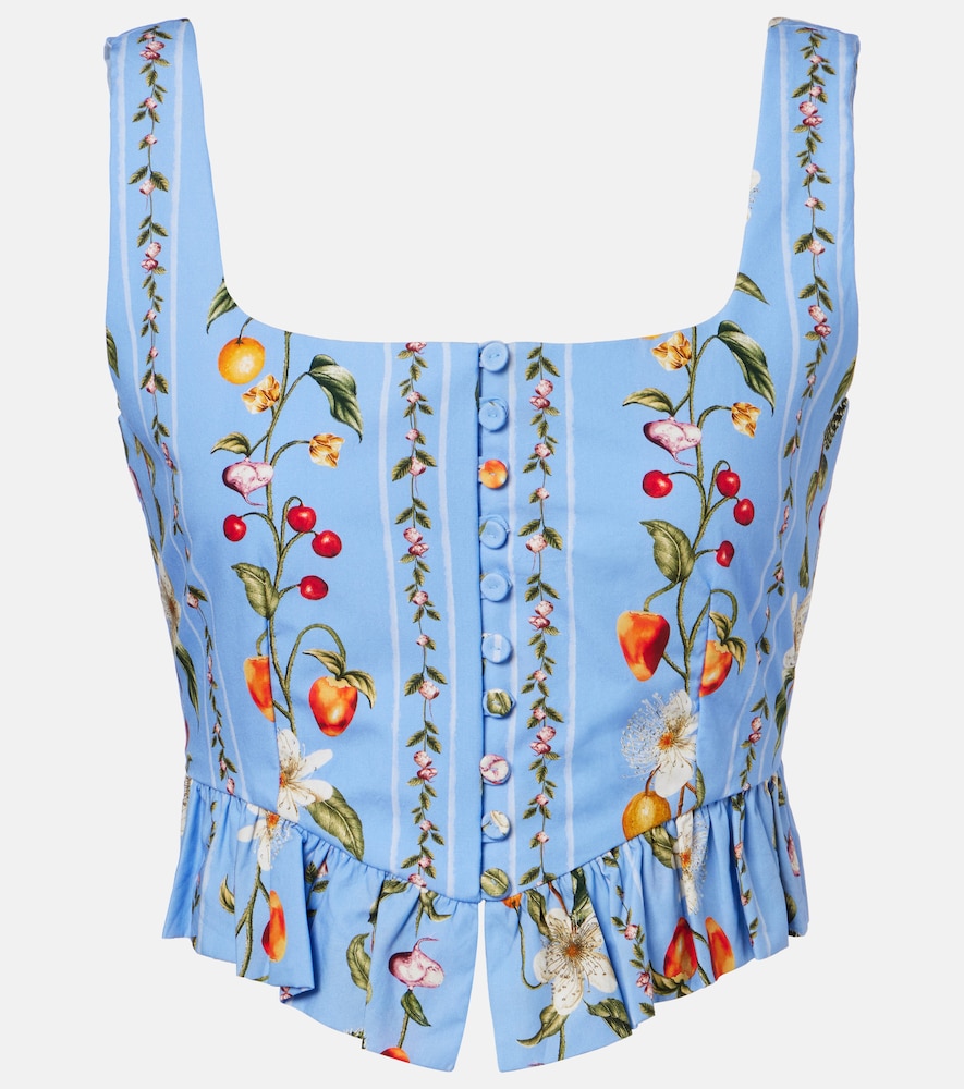 Agua by Agua Bendita Eslabón printed cotton bustier top | Thumbnail 6