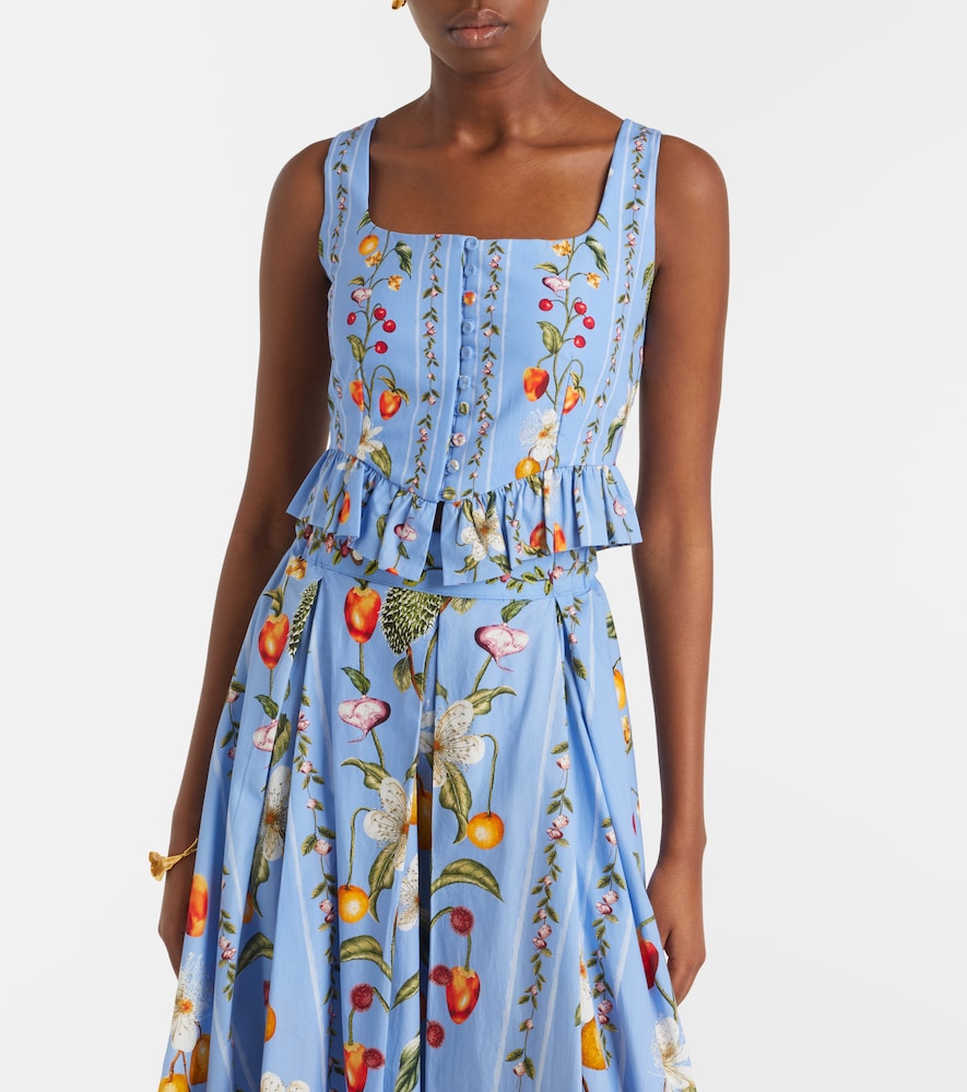 Agua by Agua Bendita Eslabón printed cotton bustier top