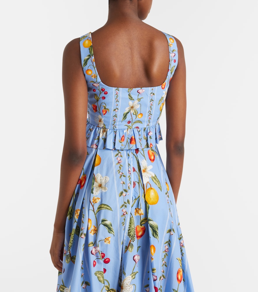 Eslabón Printed Cotton Bustier Top