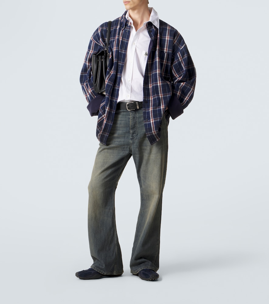  Balenciaga Balenciaga Wendbares Hemd Aus Flanell Und Fleece 
