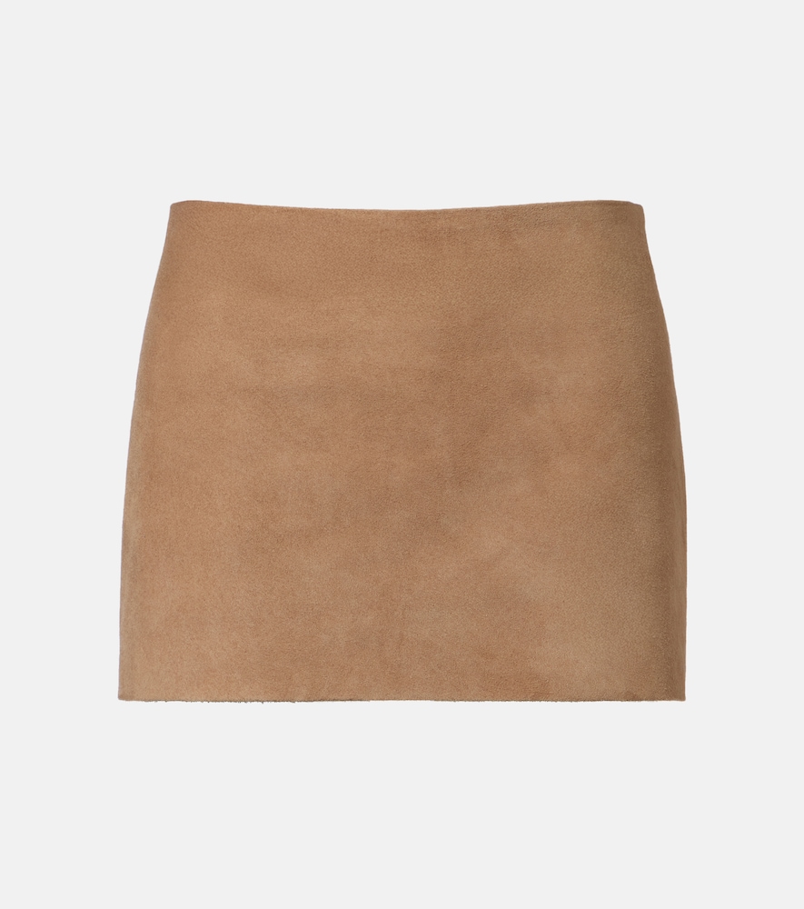 Khaite Women's Beige Jett Suede Miniskirt UK Size 14 - Mytheresa