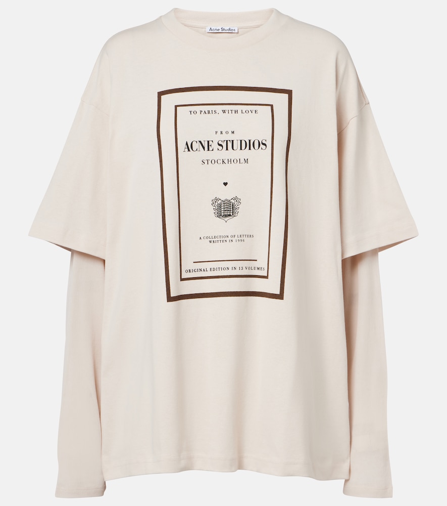 Acne Studios Layered logo cotton jersey T-shirt
