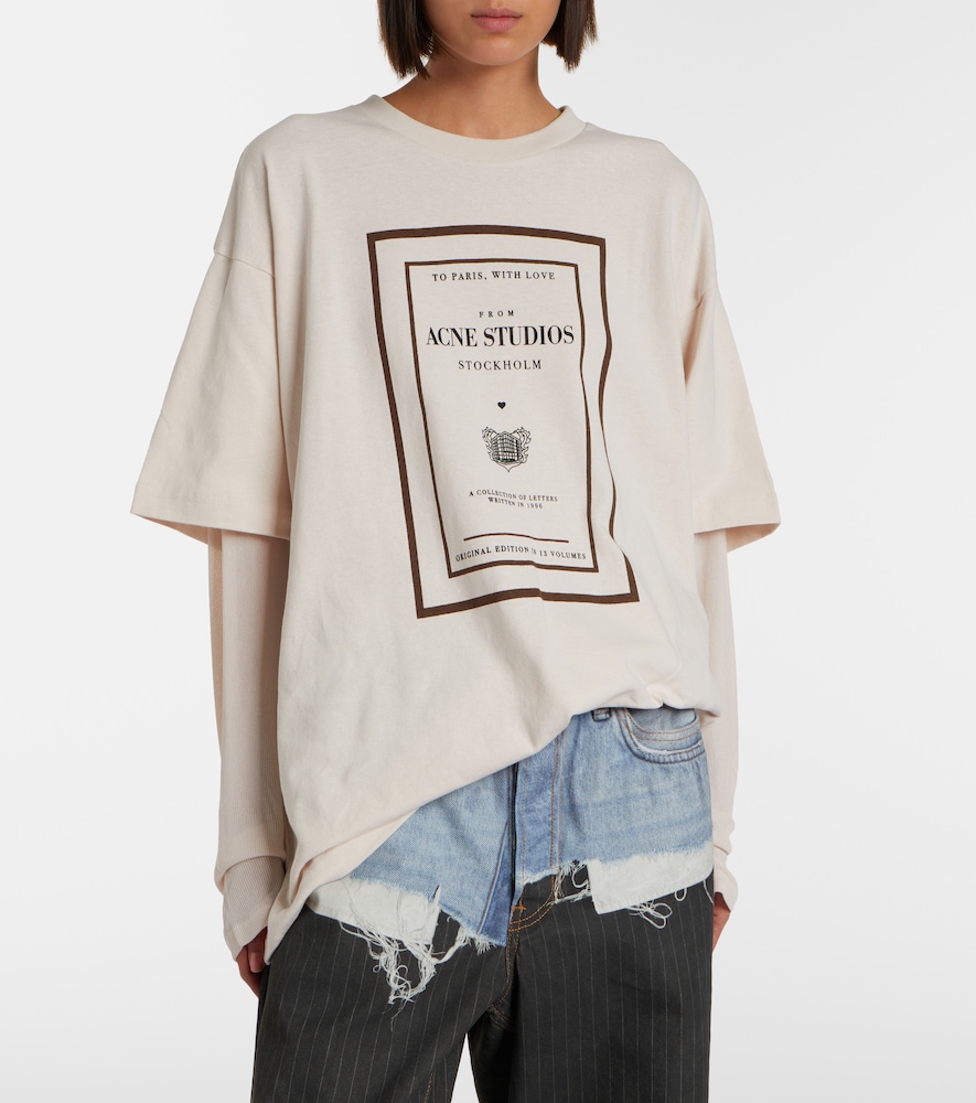 Acne Studios Layered logo cotton jersey T-shirt