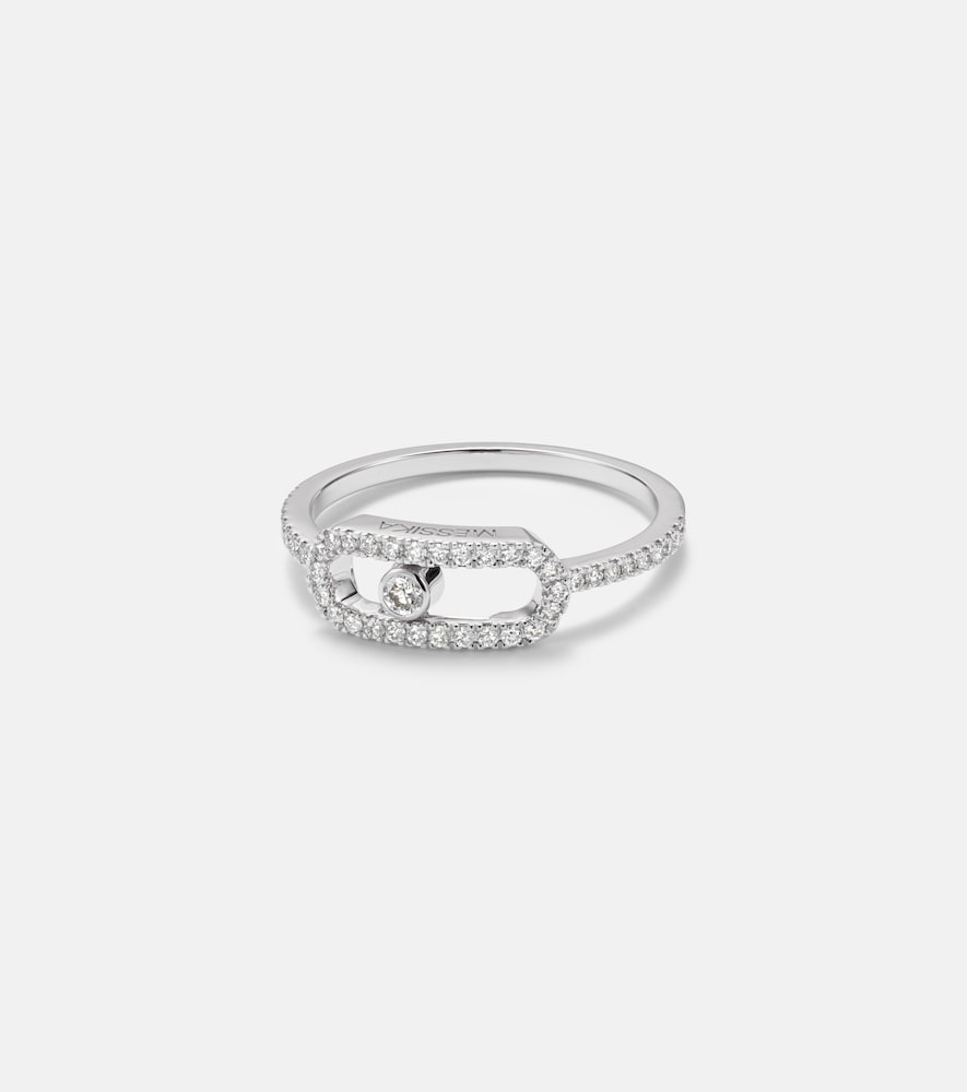 Messika Move Uno 18kt white gold ring with diamonds