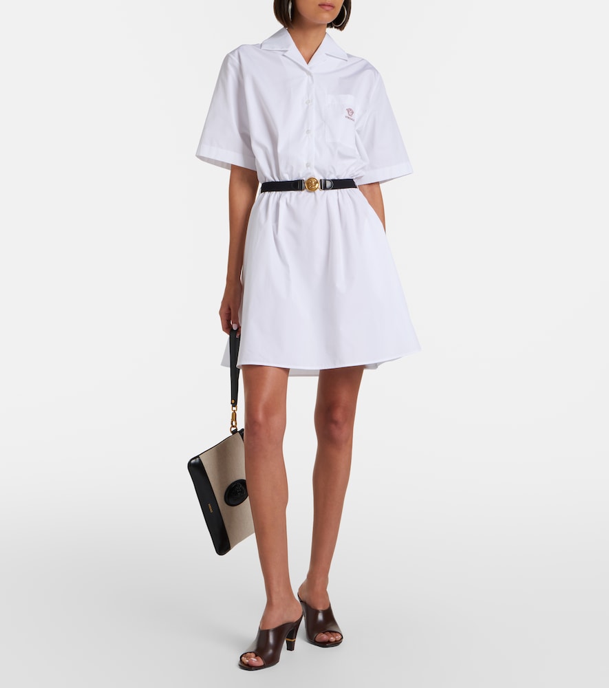  Versace Versace Belted Cotton Poplin Minidress 
