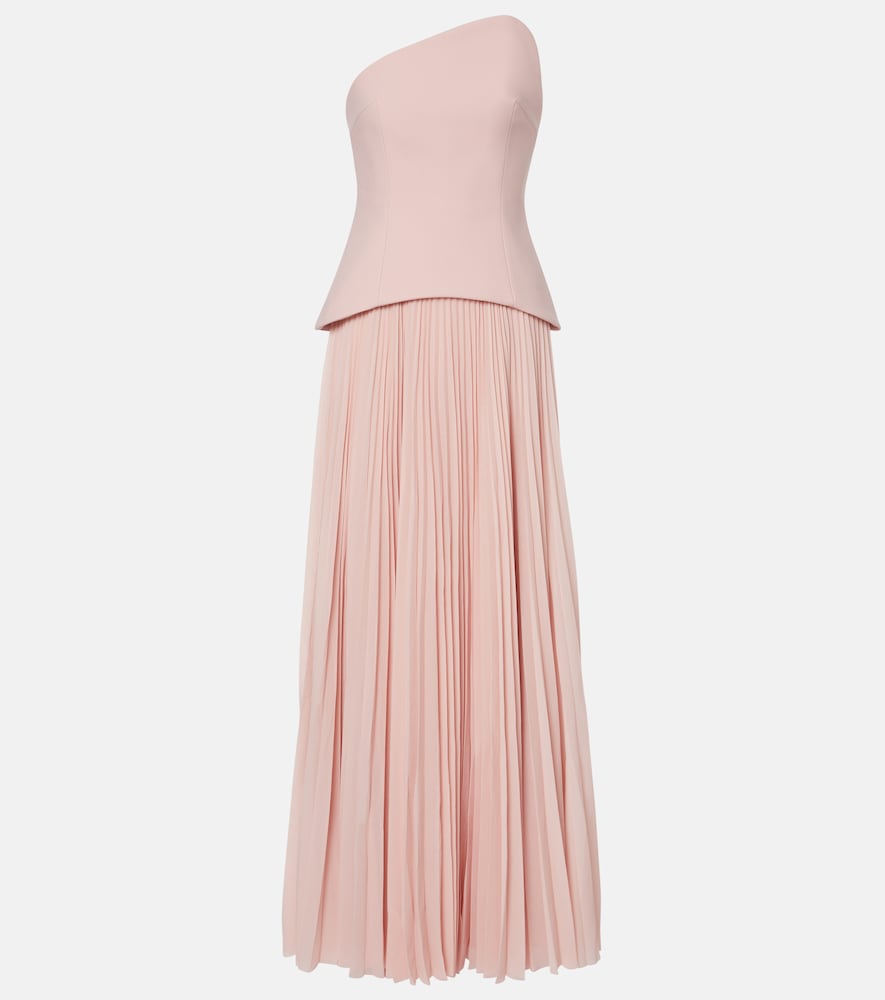 Solace London Women's Pink Britt Pleated Strapless Gown UK Size 6 - Mytheresa