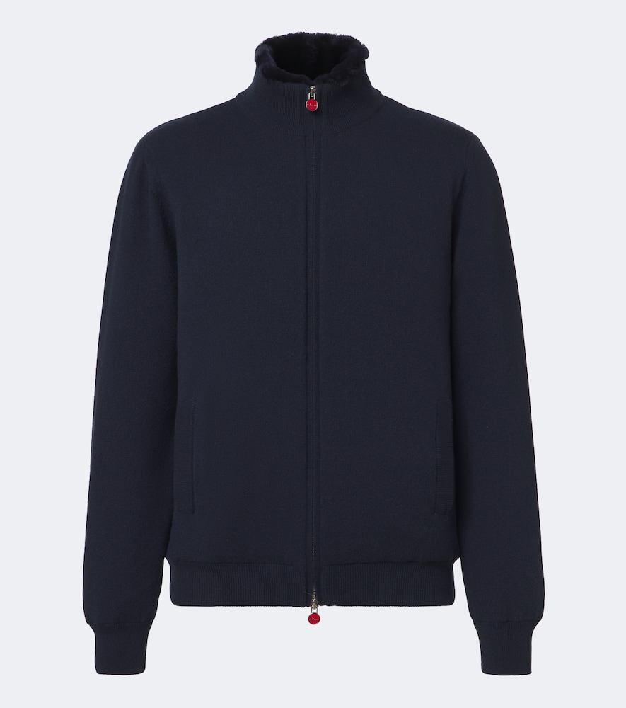 Shearling-Lined Cashmere Cardigan