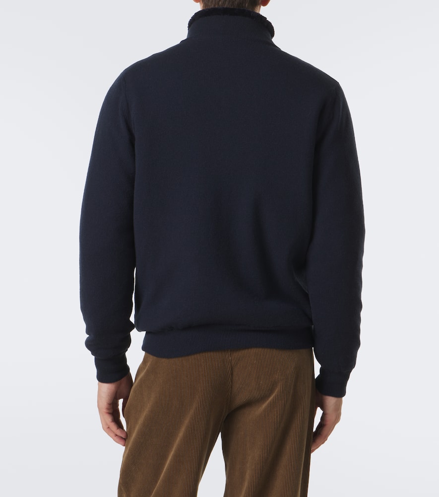Shearling-Lined Cashmere Cardigan