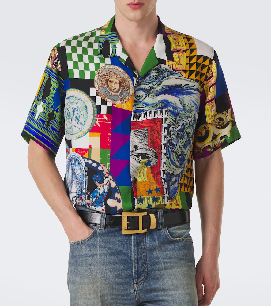 Medusa Silk Twill Bowling Shirt