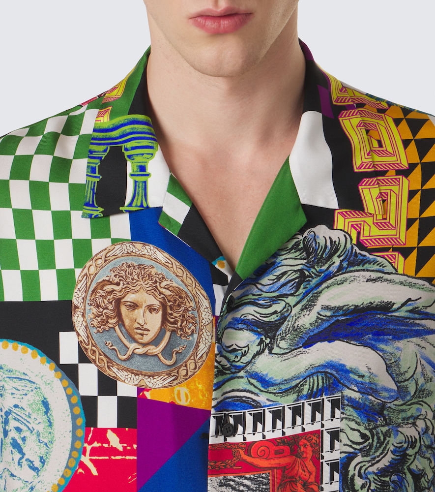Medusa Silk Twill Bowling Shirt