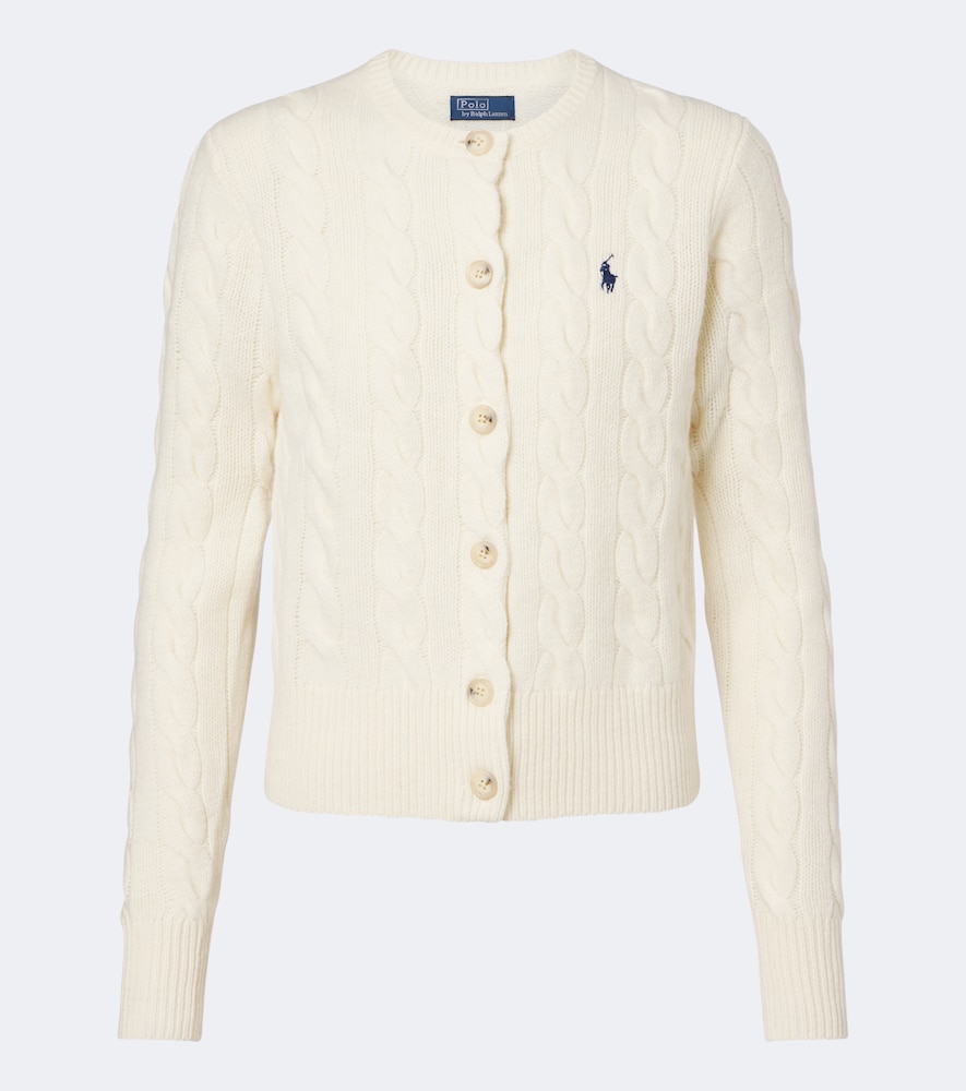Polo Ralph Lauren Cable-knit Wool And Cashmere Cardigan In White