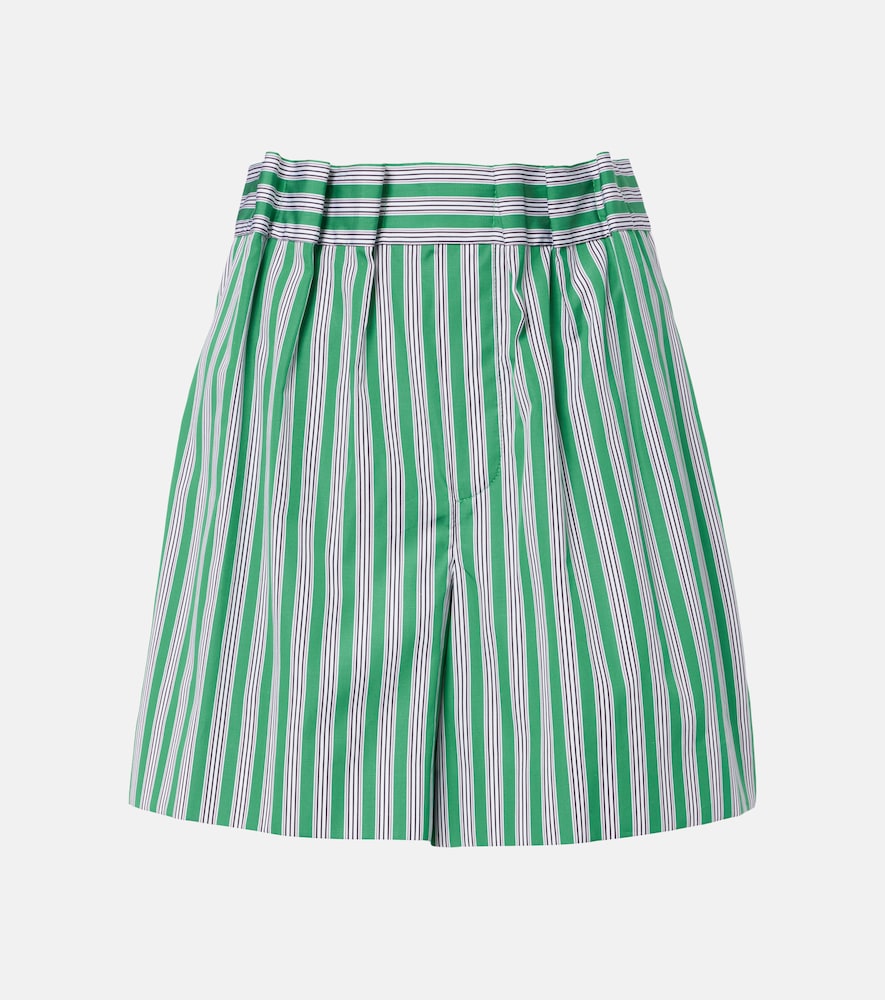 Shorts in popeline di cotone a righe