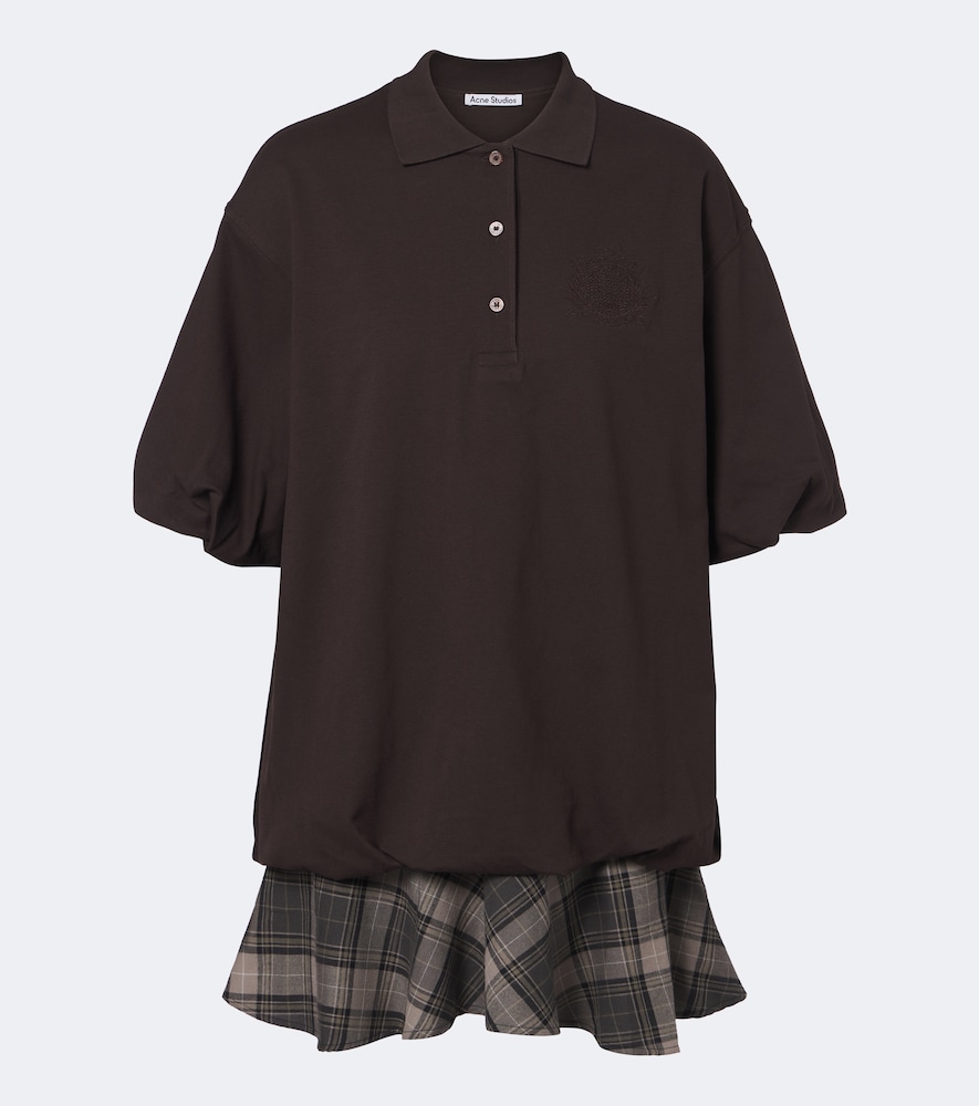 Abito polo in misto cotone a quadri
