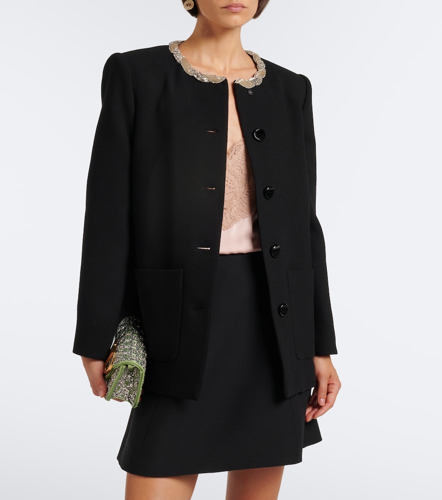Garavani Embellished Virgin Wool Crêpe Jacket