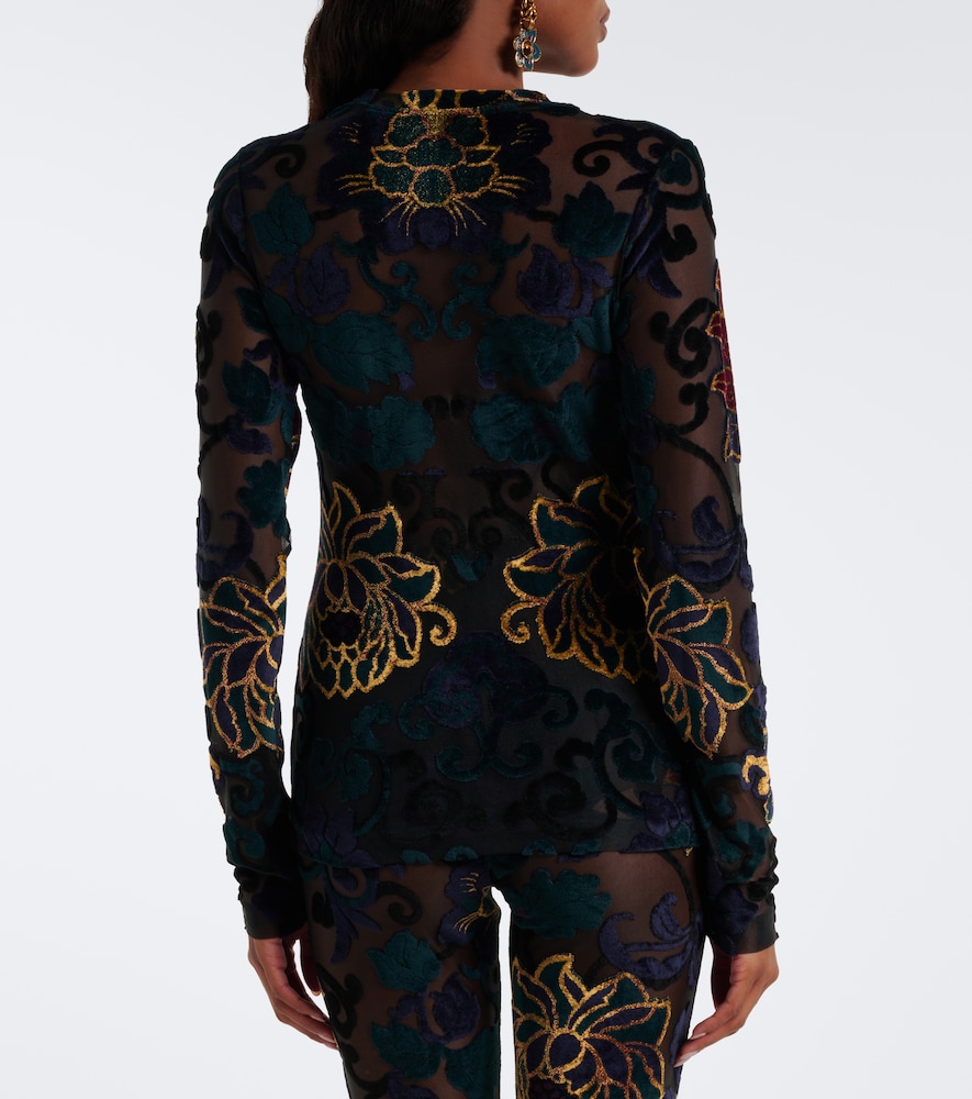 Devoré Floral Sheer Top