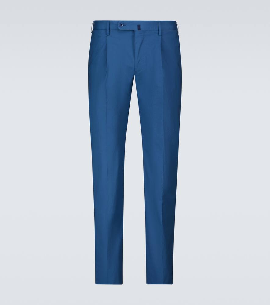 Incotex Stretch-cotton Casual Pants In Blue