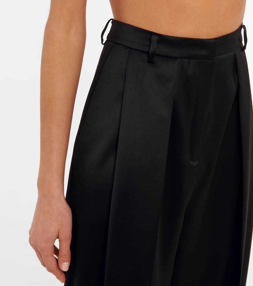 Magda Butrym High-rise Tapered Wool Pants In Black