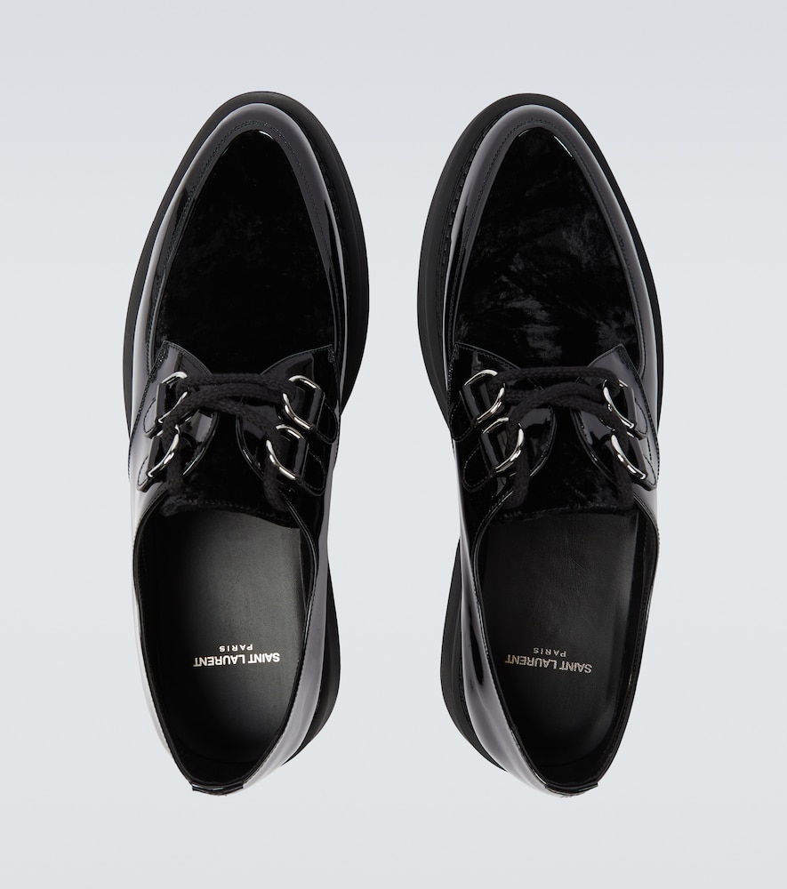 Saint Laurent Teddy velvet and leather Derby shoes | Smart Closet