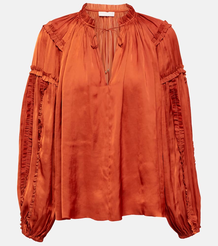 Ulla Johnson Maeve ruffle-trimmed plissé blouse