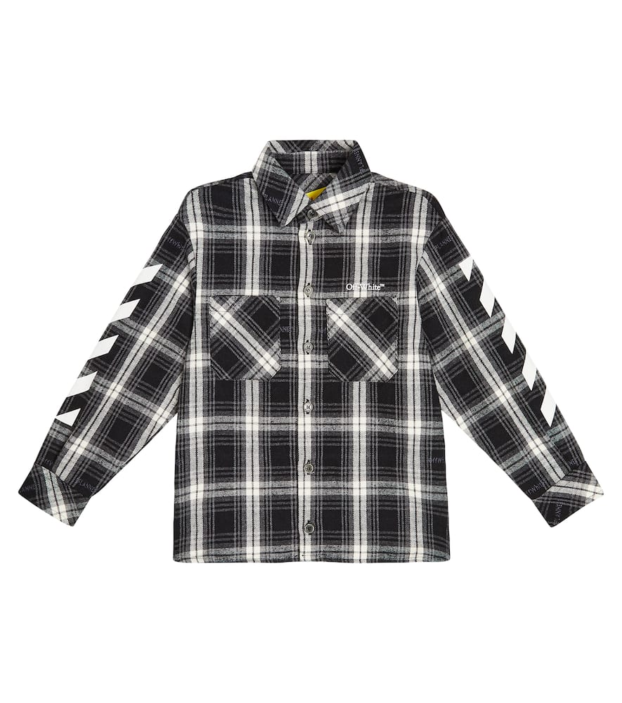 Off-White Kids Bookish checked flannel shirt