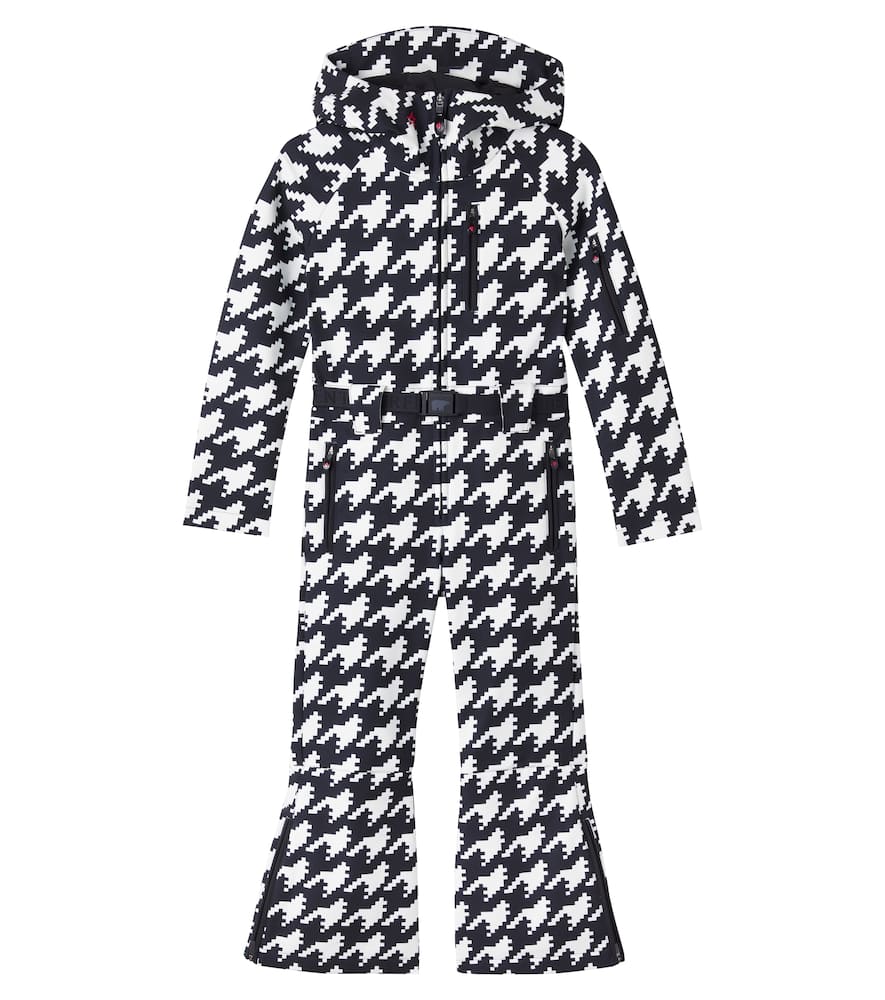 Perfect Moment Kids' Star Checked Ski Suit In Black