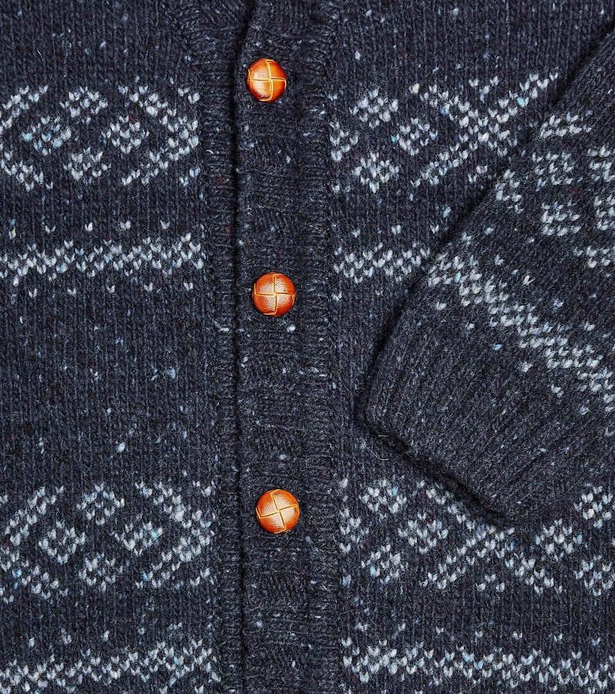 La Coqueta Axel Fair Isle Wool-blend Cardigan In Blue