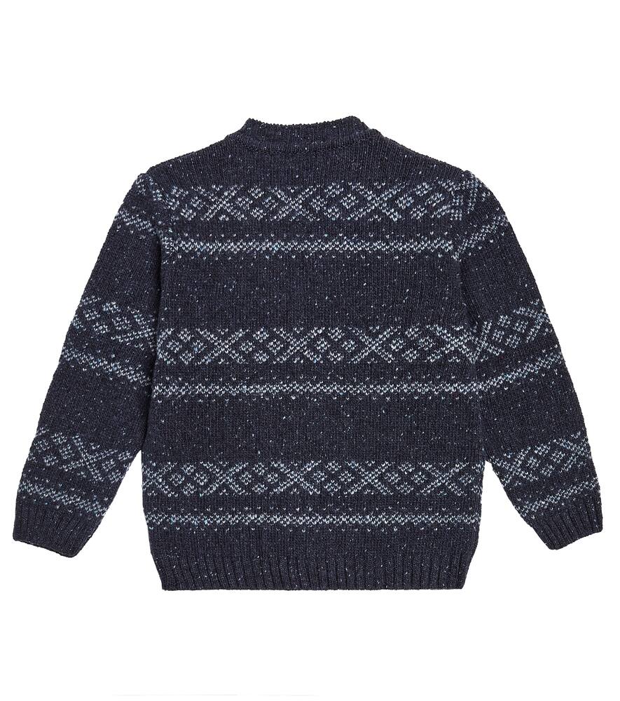 La Coqueta Axel Fair Isle Wool-blend Cardigan In Blue