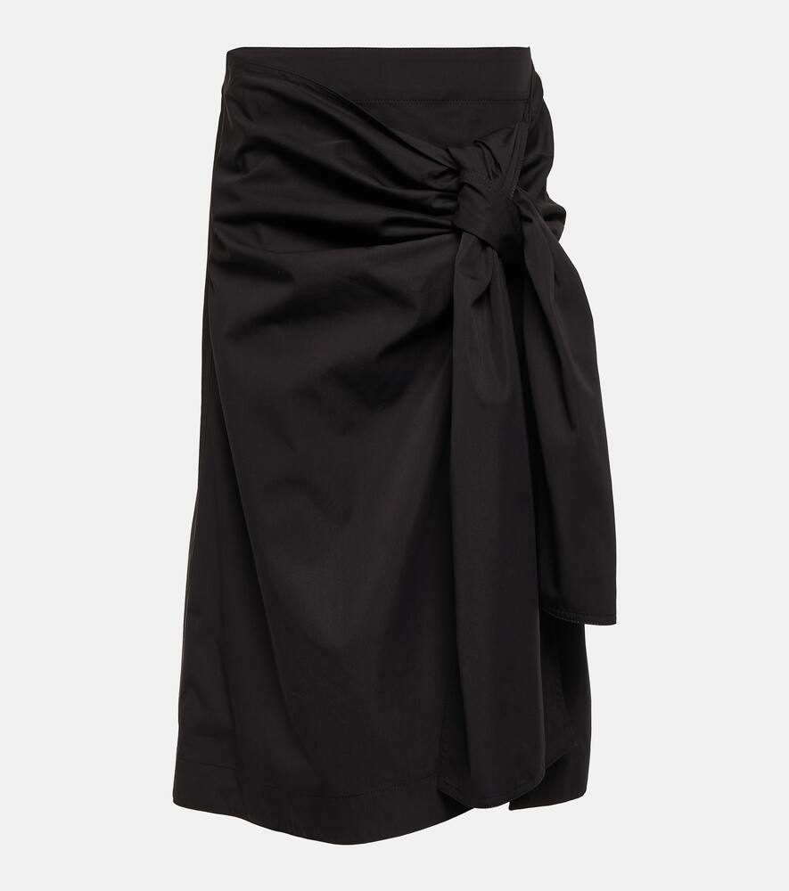 Bottega Veneta Gathered cotton and silk midi skirt
