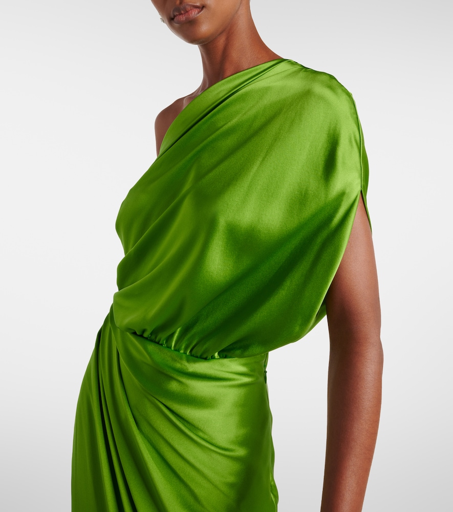  The Sei The Sei Draped One-shoulder Silk Maxi Dress 