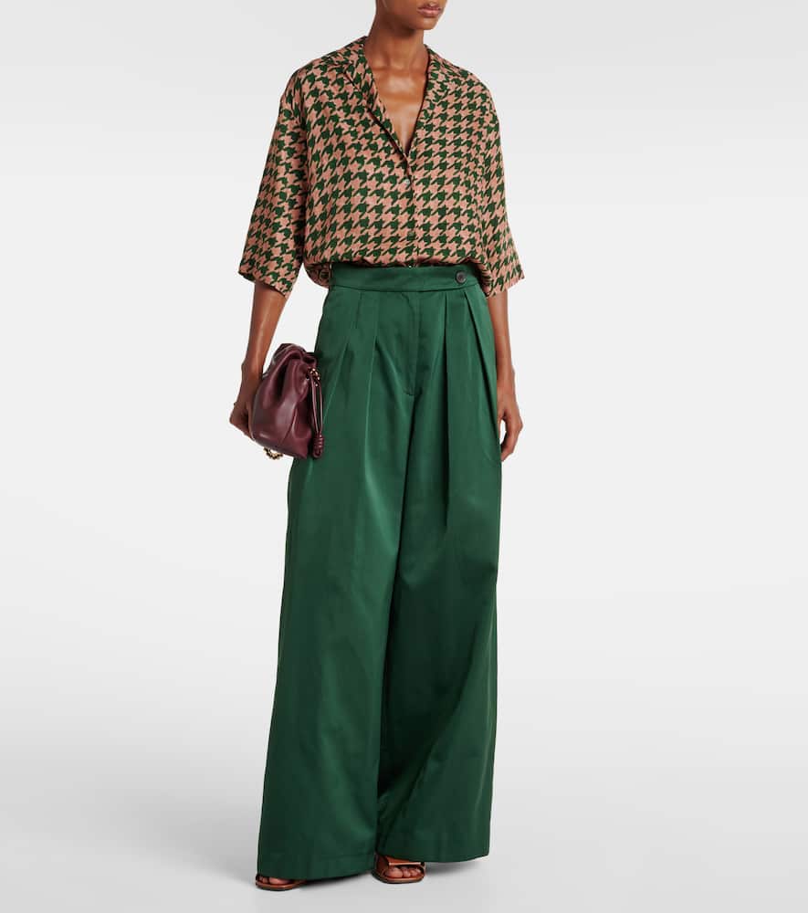Dries Van Noten Womens Green Cala Abstract-pattern Relaxed-fit Woven Shirt In Pink