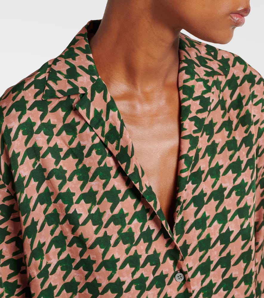 Dries Van Noten Womens Green Cala Abstract-pattern Relaxed-fit Woven Shirt In Pink