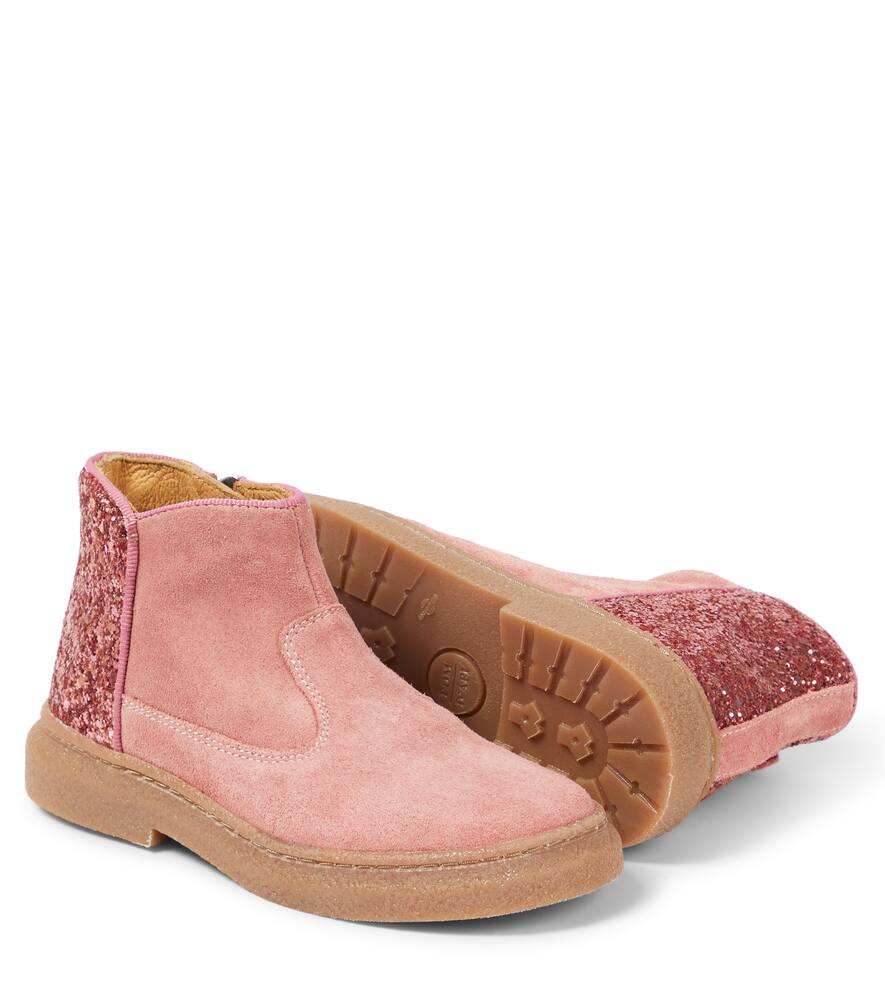 Pom D'api Trix Back Suede Ankle Boots In Pink