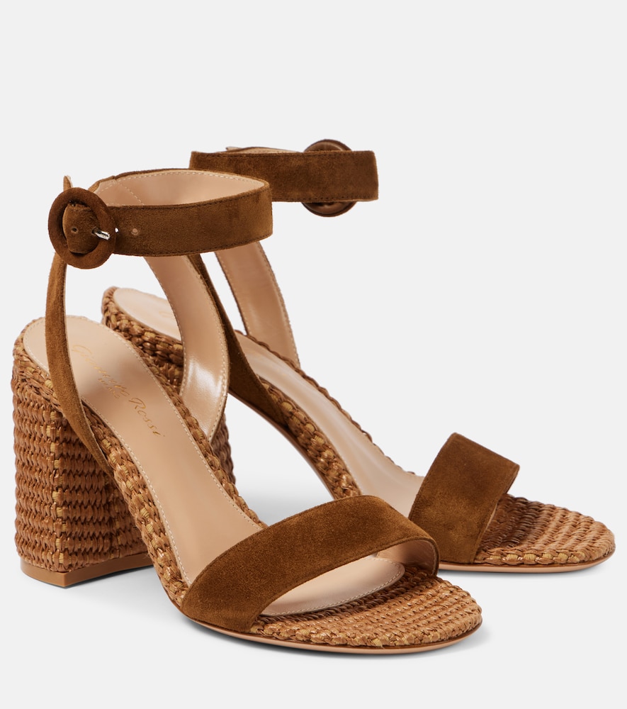 Gianvito Rossi Women's Brown Sue 85 Suede-Trimmed Sandals UK Size 7.5 - Mytheresa