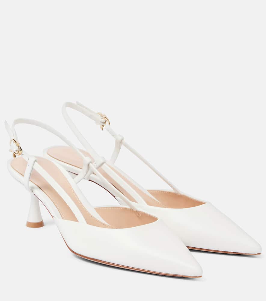 Gianvito Rossi Ascent 55 Slingback Pumps In White
