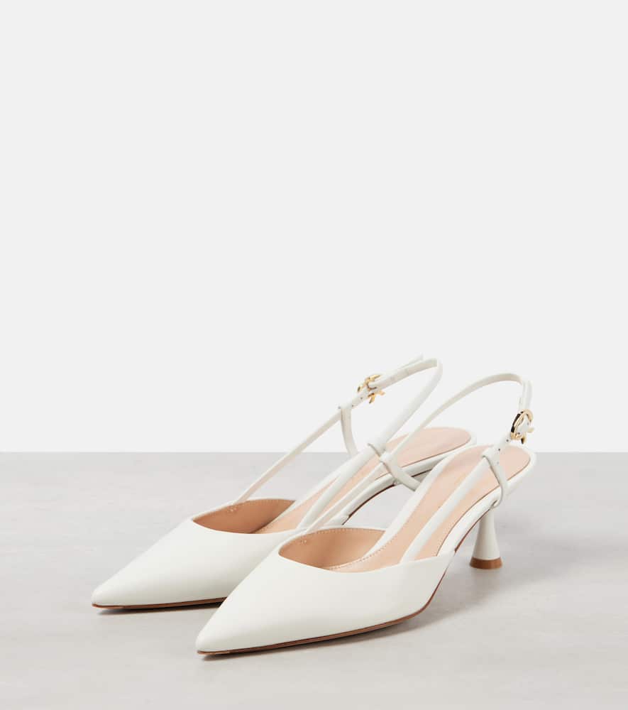 Gianvito Rossi Ascent 55 Slingback Pumps In White