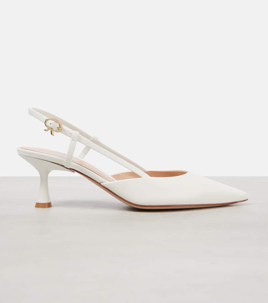 Gianvito Rossi Ascent 55 Slingback Pumps In White