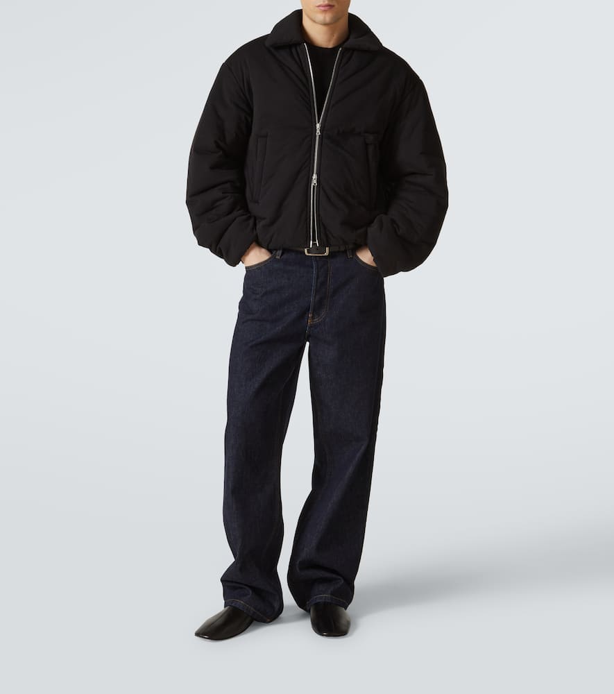 Dries Van Noten Cotton Jersey Puffer Jacket In Black