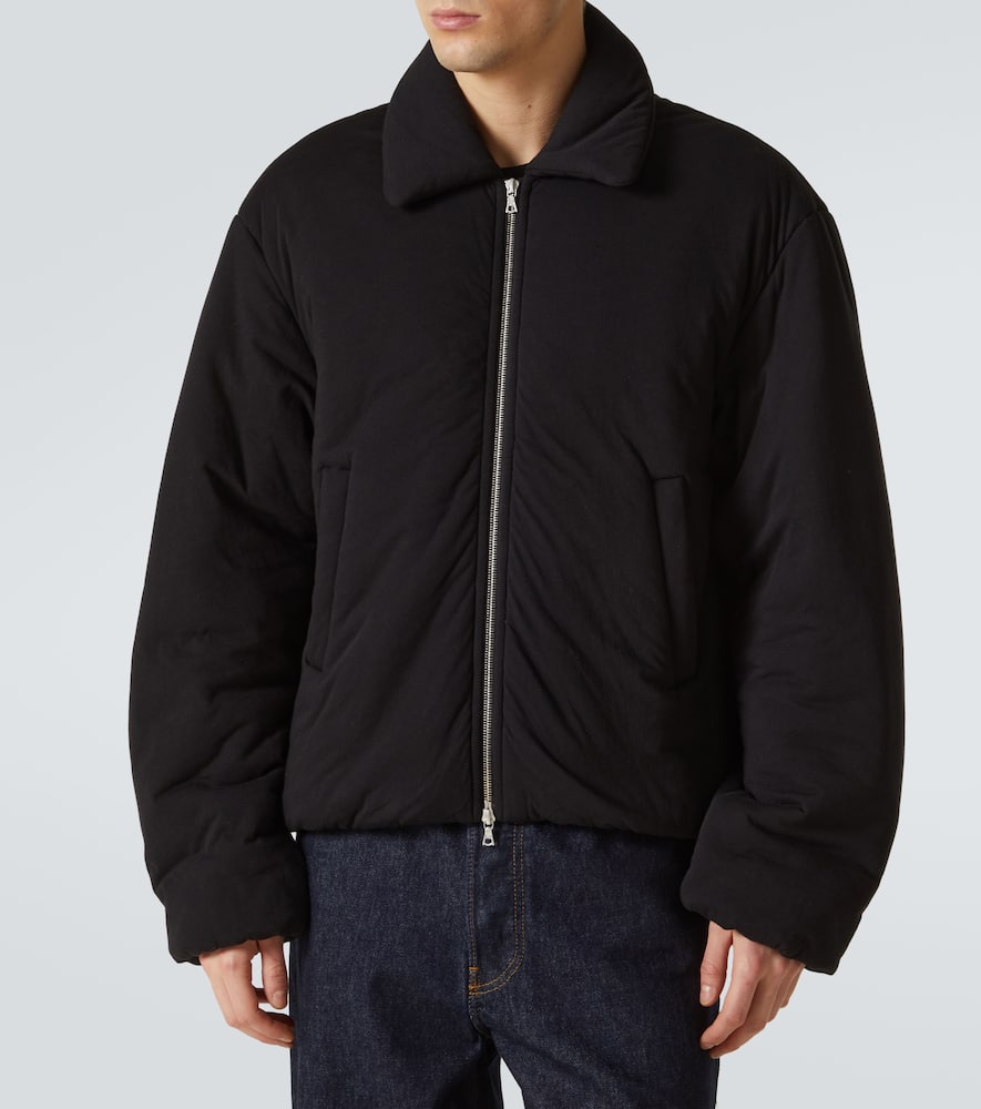 Dries Van Noten Cotton Jersey Puffer Jacket In Black