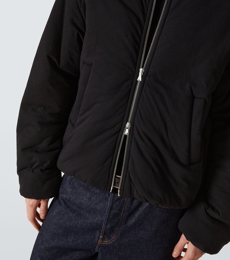Dries Van Noten Cotton Jersey Puffer Jacket In Black
